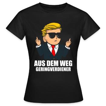 À l’écart Faible revenu Riche millionnaire - T-shirt Femme - noir - Devant - AI Model Female 172 dark (172cm)