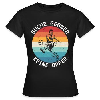Search Opponents No Victims Football Players - Women's T-Shirt - black - Front - AI Model Female 172 dark (172cm)