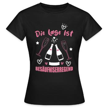 Die Lage ist besäufniserregend Sekt - Frauen T-Shirt - Schwarz - Vorne - AI Model Female 172 dark (172cm)