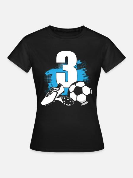 Pallone da calcio Calciatore di 3 anni - Maglietta da donna - nero