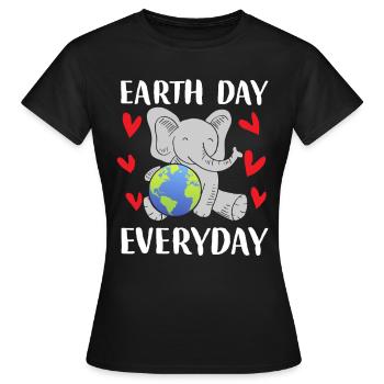 Earth Day Everyday - Frauen T-Shirt - Schwarz - Vorne - AI Model Female 172 dark (172cm)
