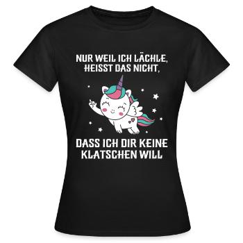 Nur weil ich lächle klatschen Ohrfeige - Frauen T-Shirt - Schwarz - Vorne - AI Model Female 172 dark (172cm)