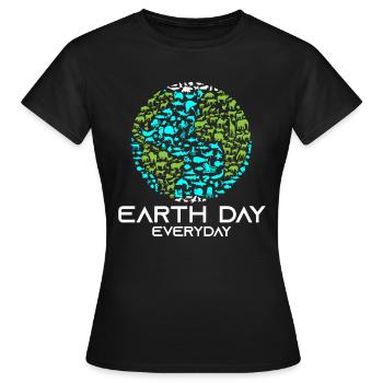 Jour de la Terre Tous les jours - T-shirt Femme - noir - Devant - AI Model Female 172 dark (172cm)