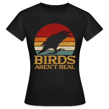 Les oiseaux vintage ne sont pas de vrais espions espions - T-shirt Femme - noir - Devant - AI Model Female 172 dark (172cm)