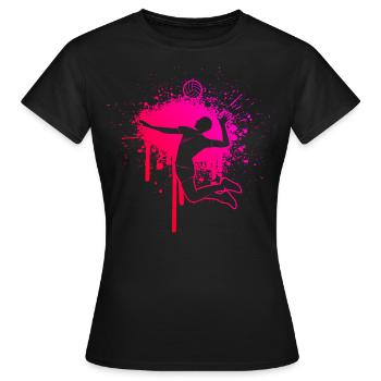Volley-ball de plage masculin Joueur de volley-ball féminin - T-shirt Femme - noir - Devant - AI Model Female 172 dark (172cm)