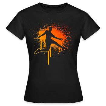 Fussball Fussballspielen Fussballspieler Herren - Frauen T-Shirt - Schwarz - Vorne - AI Model Female 172 dark (172cm)