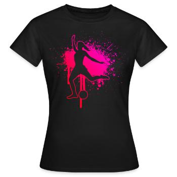 Damen Fussballspielen Fussballspieler Fussballer - Frauen T-Shirt - Schwarz - Vorne - AI Model Female 172 dark (172cm)