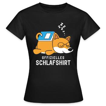 Official Sleeper Shirt Pajamas Pajamas Dog - Women's T-Shirt - black - Front - AI Model Female 172 dark (172cm)