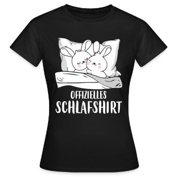Offizielles Schlafshirt Hasen Schlafanzug Hase - Frauen T-Shirt - Schwarz - Vorne - AI Model Female 172 dark (172cm)