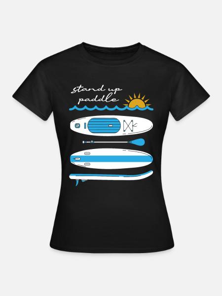 Stand Up Paddling - Frauen T-Shirt - Schwarz
