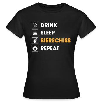 Eat Sleep Bierschiss Repeat Beer Beer Drinker - Women's T-Shirt - black - Front - AI Model Female 172 dark (172cm)