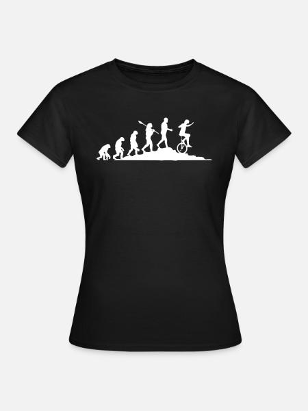 Einrad Evolution - Frauen T-Shirt - Schwarz