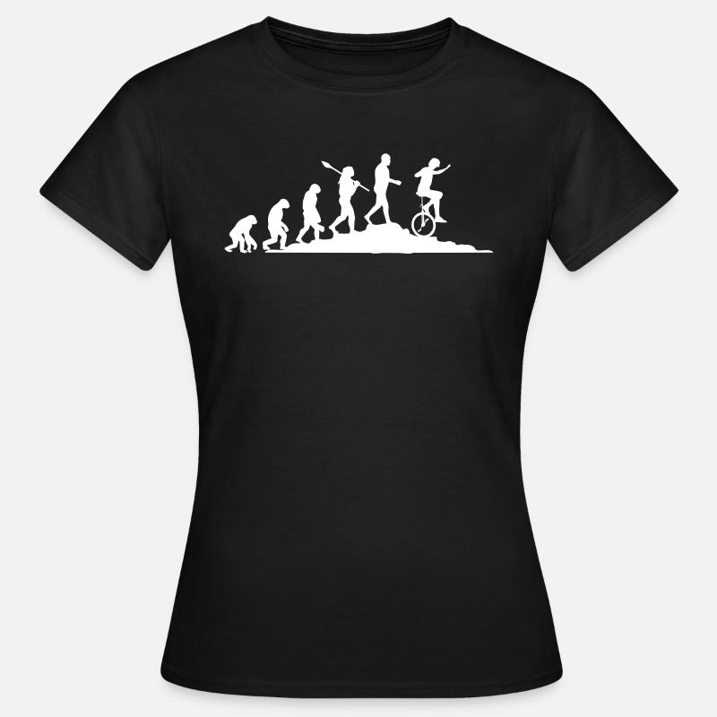 Einrad Evolution - Frauen T-Shirt - Schwarz