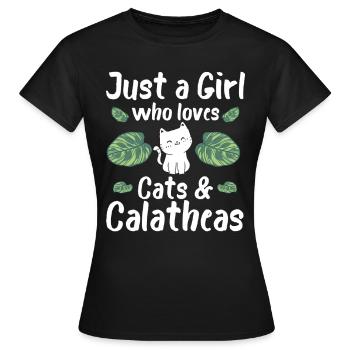 Juste une fille qui aime les chats et les calées - T-shirt Femme - noir - Devant - AI Model Female 172 dark (172cm)