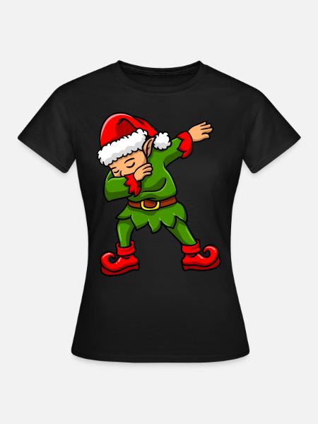 Dabbing Elf Weihnachtself - Frauen T-Shirt - Schwarz