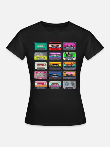 Cassette Mixtape - Frauen T-Shirt - Schwarz