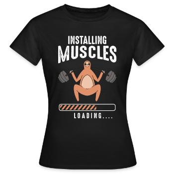Installation de la charge musculaire - T-shirt Femme - noir - Devant - AI Model Female 172 dark (172cm)