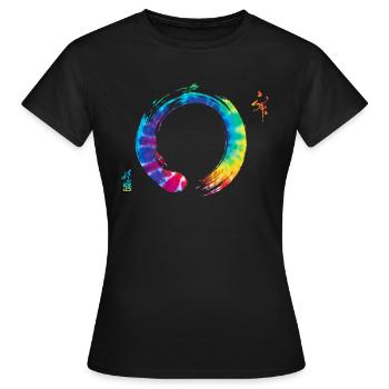 Bonsai Zen Enso Circle Yoga - Frauen T-Shirt - Schwarz - Vorne - AI Model Female 172 dark (172cm)