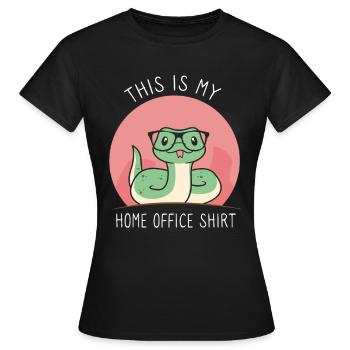 This is my home office queue - Women's T-Shirt - black - Front - AI Model Female 172 dark (172cm)