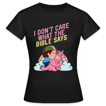 Je me fiche de ce que dit la Bible Satanisme Chèvre - T-shirt Femme - noir - Devant - AI Model Female 172 dark (172cm)