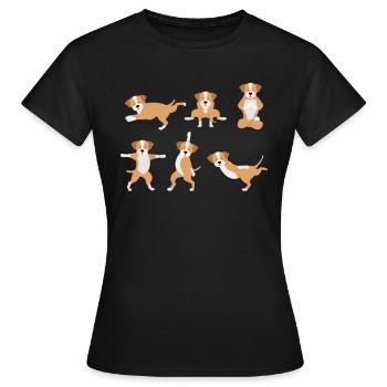 Yoga Dog - Women's T-Shirt - black - Front - AI Model Female 172 dark (172cm)