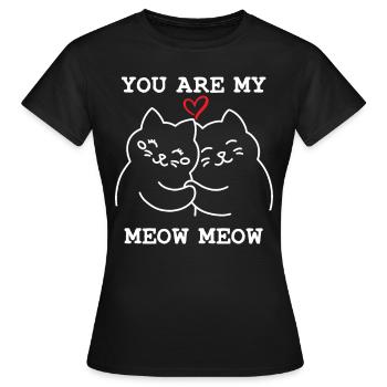 Tu es mon chat miaou miaou - T-shirt Femme - noir - Devant - AI Model Female 172 dark (172cm)