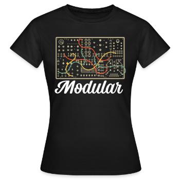 Modular Electronic Musical Synthesizer - Women's T-Shirt - black - Front - AI Model Female 172 dark (172cm)