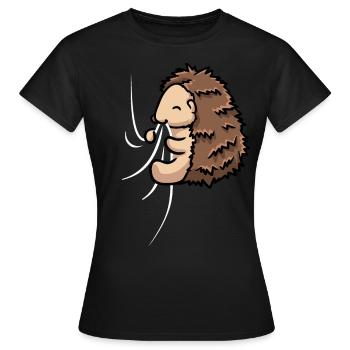 Mignon hérisson Tissu Mordant Sucer Hérisson - T-shirt Femme - noir - Devant - AI Model Female 172 dark (172cm)