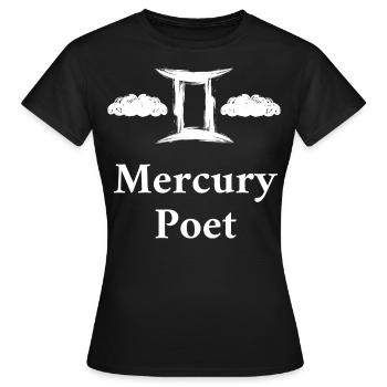 Mercure Poète Astrologie - T-shirt Femme - noir - Devant - AI Model Female 172 dark (172cm)