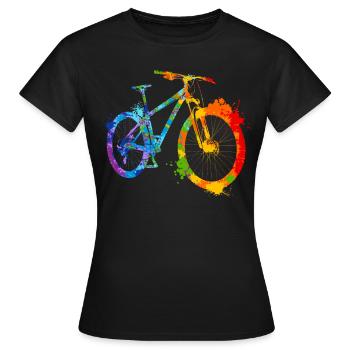 Splash Mountain Bike Rider MTB Mountain Biker - Women's T-Shirt - black - Front - AI Model Female 172 dark (172cm)