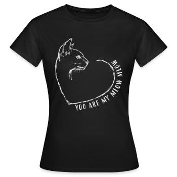 Tu es mon chat miaou miaou - T-shirt Femme - noir - Devant - AI Model Female 172 dark (172cm)