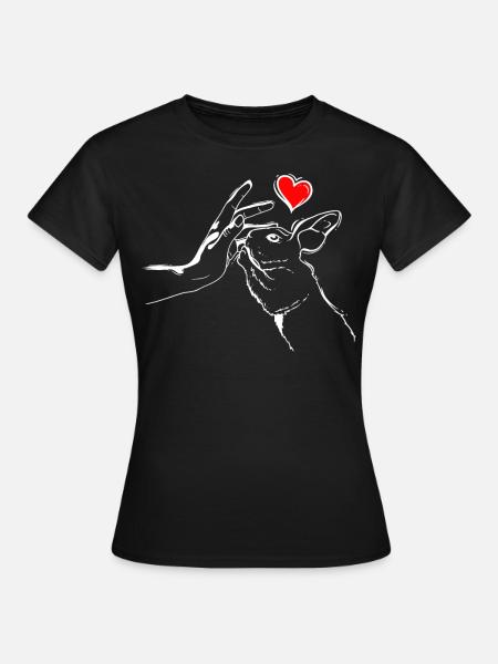 Kaninchen Herz Händchen Halten mit Kaninchen - T-shirt dam - svart