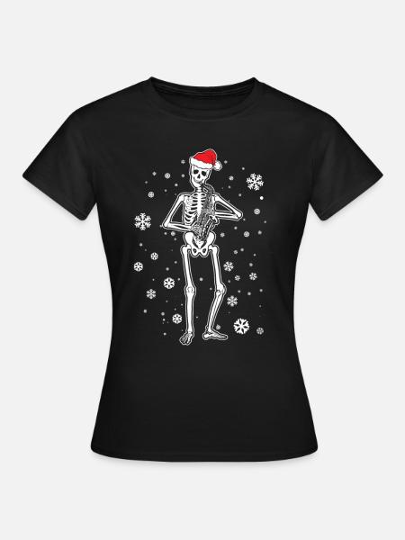 Skeleton Saxophone - Frauen T-Shirt - Schwarz