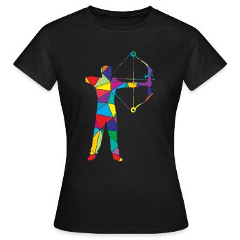 Low Poly Bowhunter Poly Bowhunting - T-shirt Femme - noir - Devant - AI Model Female 172 dark (172cm)