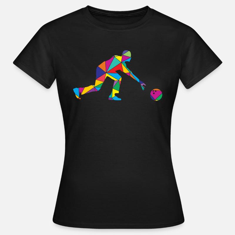 Bowling Polygon Funny Bowler - Women's T-Shirt - black