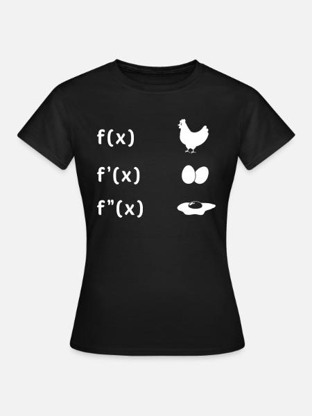 Derivative Function Chicken Egg Fried Egg Maths - Frauen T-Shirt - Schwarz