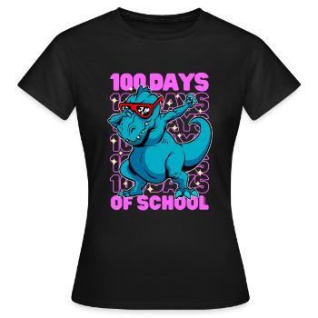 100 jours d'écoles dinosaure dab t-rex rose - T-shirt Femme - noir - Devant - AI Model Female 172 dark (172cm)