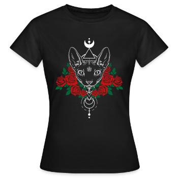 Chat Satanisme Satanisme Occultisme Chat - T-shirt Femme - noir - Devant - AI Model Female 172 dark (172cm)