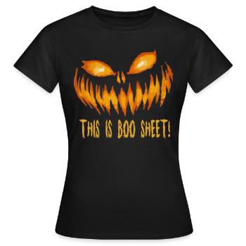 This Is Boo Sheet - Women's T-Shirt - black - Front - AI Model Female 172 dark (172cm)