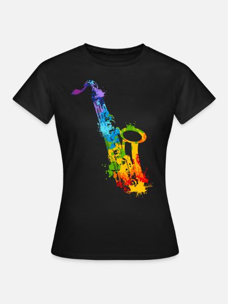 Splash Saxophone Musicien Saxophoniste - T-shirt Femme - noir