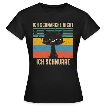 Ich Schnarche Nicht Ich Schnurre - Frauen T-Shirt - Schwarz - Vorne - AI Model Female 172 dark (172cm)