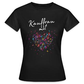 Verkäuferin mit Herz Einzelhandel Kauffrau - Frauen T-Shirt - Schwarz - Vorne - AI Model Female 172 dark (172cm)