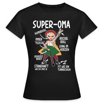 Anatomie eines Super Oma Großmutter Omi - Frauen T-Shirt - Schwarz - Vorne - AI Model Female 172 dark (172cm)