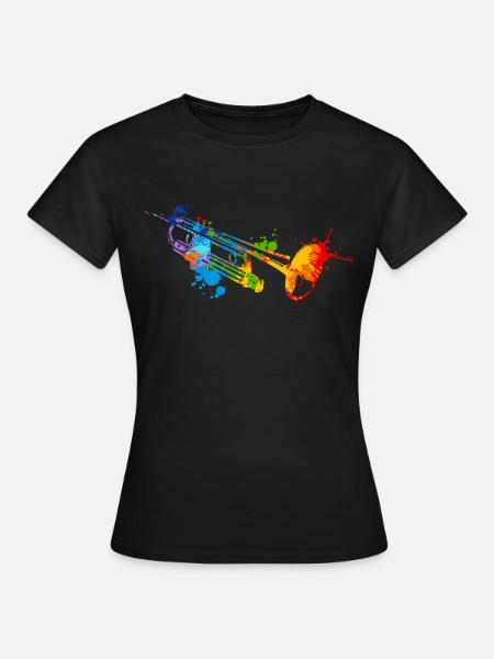 Splash Trompete - Frauen T-Shirt - Schwarz
