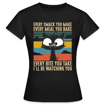 Chaque claque, chaque repas, chaque bouchée que je regarderai - T-shirt Femme - noir - Devant - AI Model Female 172 dark (172cm)