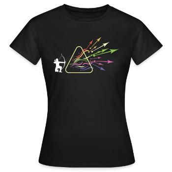 Prisma Bowhunter Licht Dreieck Lichtspektrum - Frauen T-Shirt - Schwarz - Vorne - AI Model Female 172 dark (172cm)