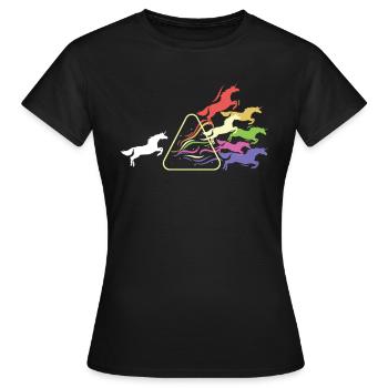 Prism Unicorn Light Triangle Light Spectrum - T-shirt Femme - noir - Devant - AI Model Female 172 dark (172cm)