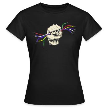 Toningenieur Audio Kabel Hand Audiospezialist - Frauen T-Shirt - Schwarz - Vorne - AI Model Female 172 dark (172cm)