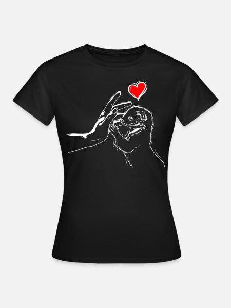 Weasel heart with weasel holding hands - Women's T-Shirt - black