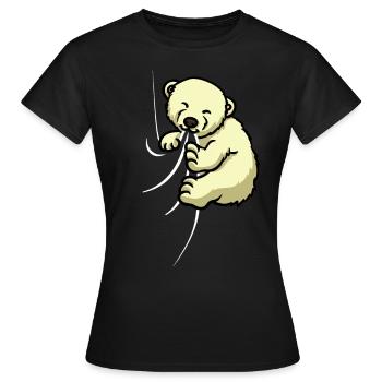 Cute Polar Bear Cloth Biting Sucking Polar Bear - Frauen T-Shirt - Schwarz - Vorne - AI Model Female 172 dark (172cm)